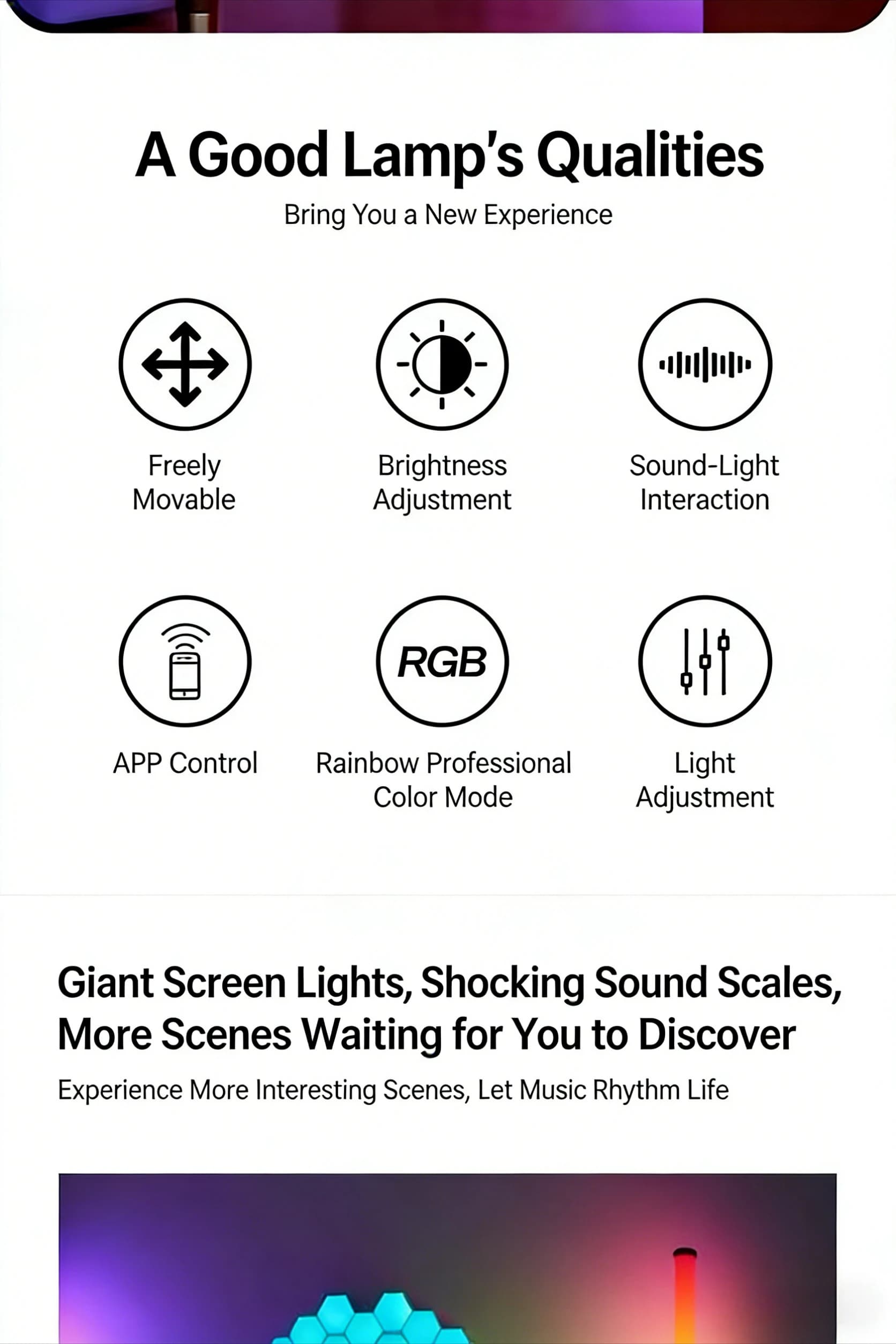RGB Sound-Reactive Floor Lamp